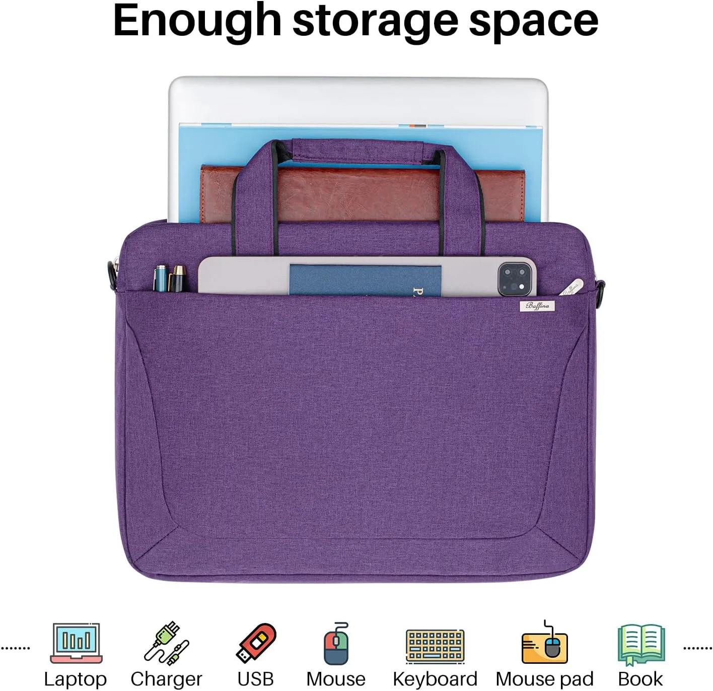 17 17.3 Inch Laptop Shoulder Bag for Men Women,Waterproof Computer Carrying Case Messenger Bag with Strap for 17-18" HP Dell,Laptop Briefcase for Office business Travel College School,Purple