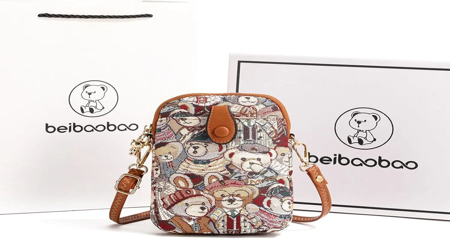 2025 Canvas Crossbody Phone Bag - Mini Vertical Pouch with Contrast Stitching, Adjustable Strap