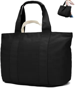 22'' 50L Large Canvas Bag, Extra Large Tote Bag, Oversized Bag, Overnight Bags for Women Travel Black