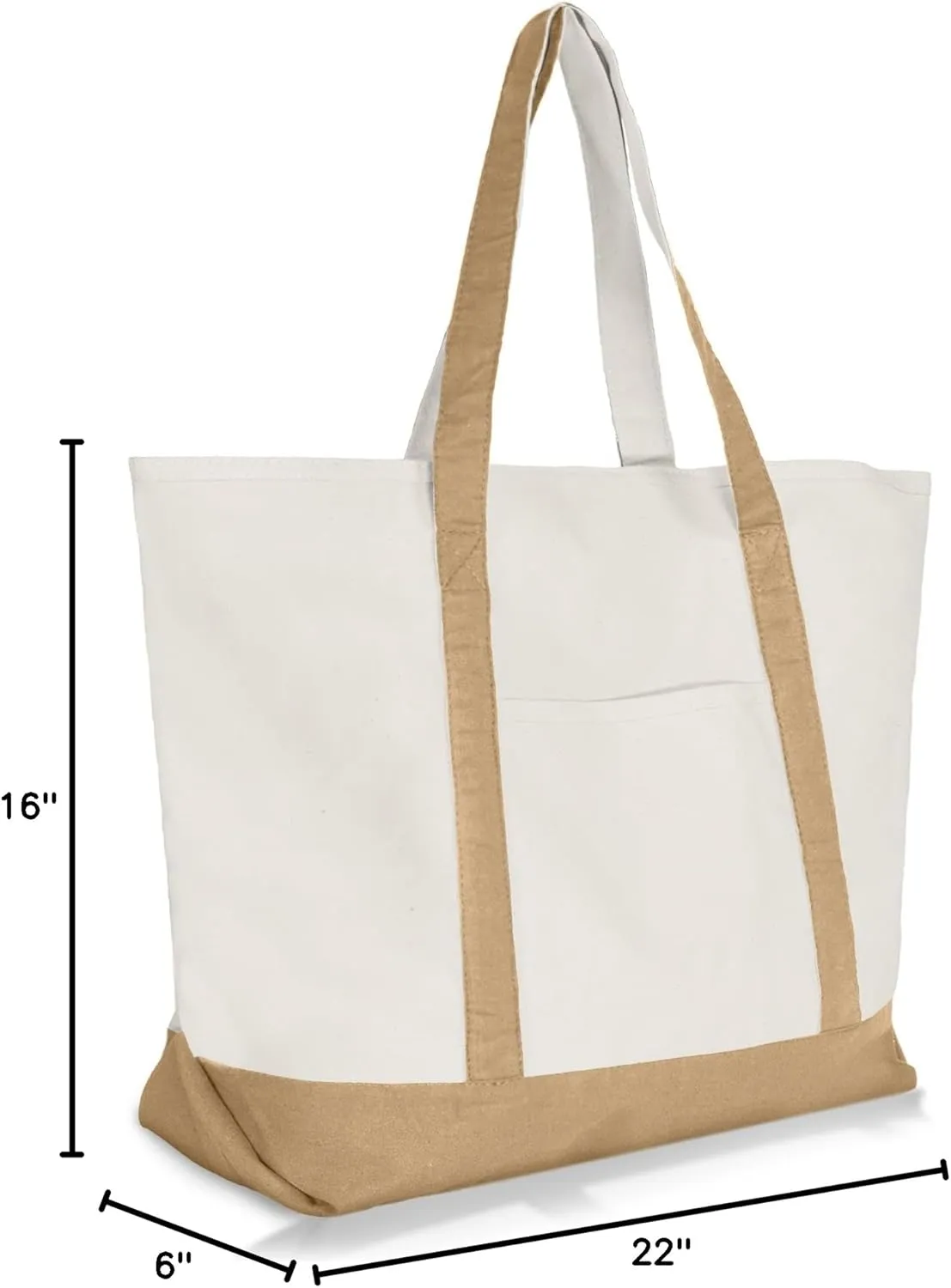 22" Heavy Duty Cotton Canvas Tote Bag (Zippered)