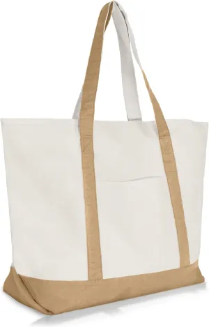 22" Heavy Duty Cotton Canvas Tote Bag (Zippered)