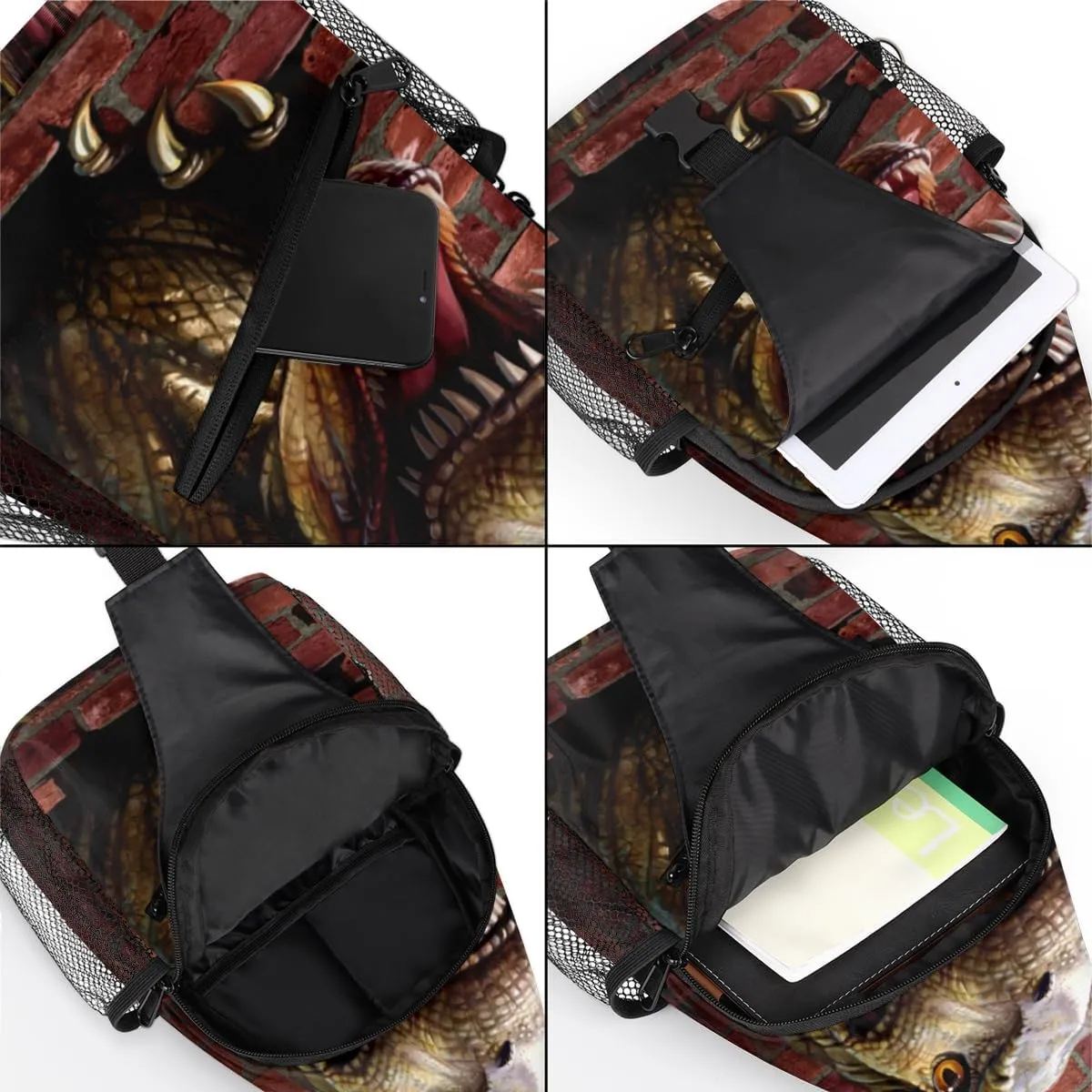 3d Dinosaur Sling Bag for Women Men Crossbody Sling Backpack Shoulder Bag Chest Bag Daypack for Travel Hiking Outdoor