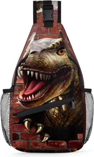 3d Dinosaur Sling Bag for Women Men Crossbody Sling Backpack Shoulder Bag Chest Bag Daypack for Travel Hiking Outdoor