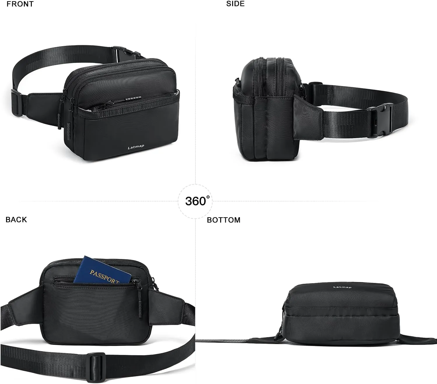 3L Fanny Packs Belt Bag for Women Small Everywhere Crossbody Bag Waist Bag Faux Leather Sling Chest Bag Purse