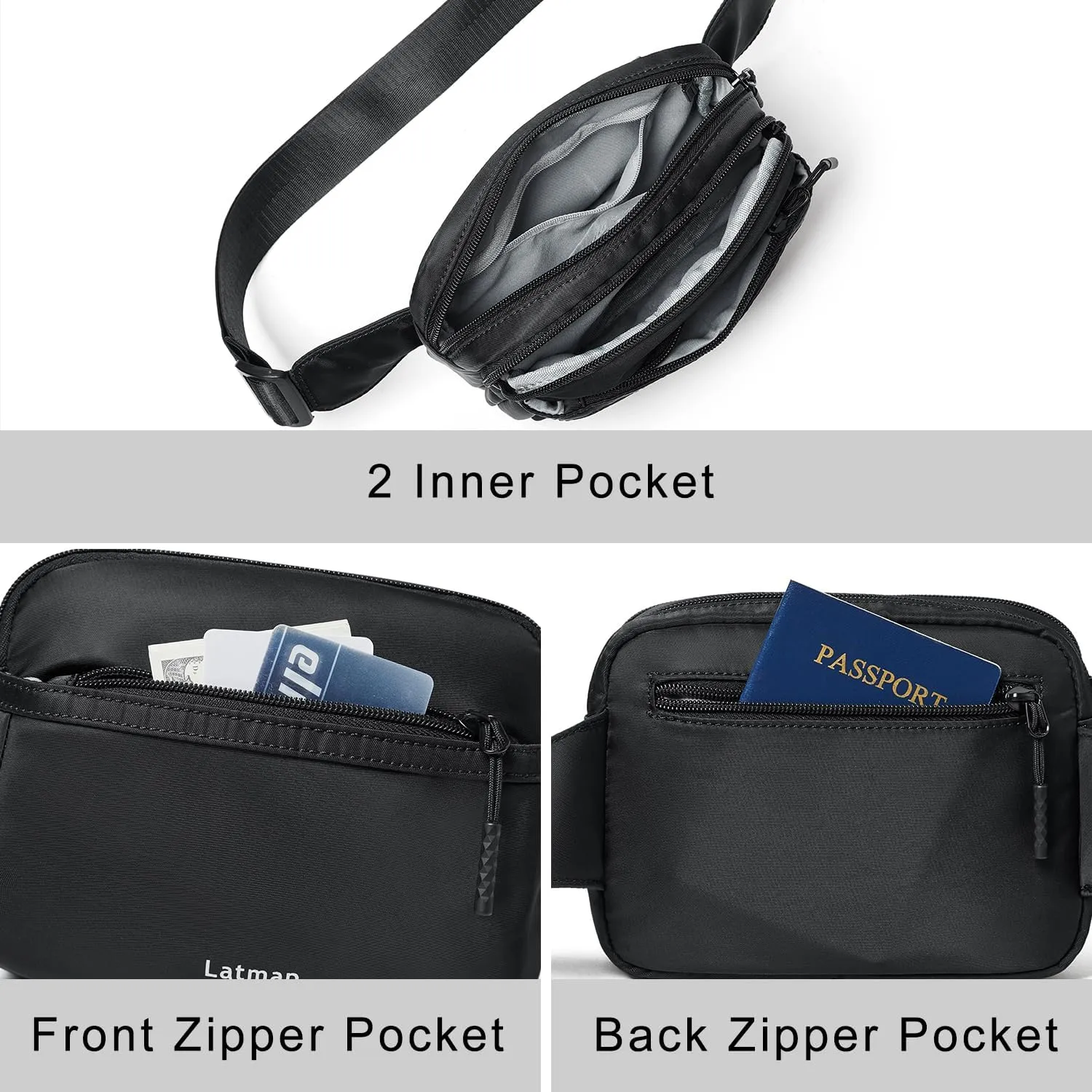 3L Fanny Packs Belt Bag for Women Small Everywhere Crossbody Bag Waist Bag Faux Leather Sling Chest Bag Purse