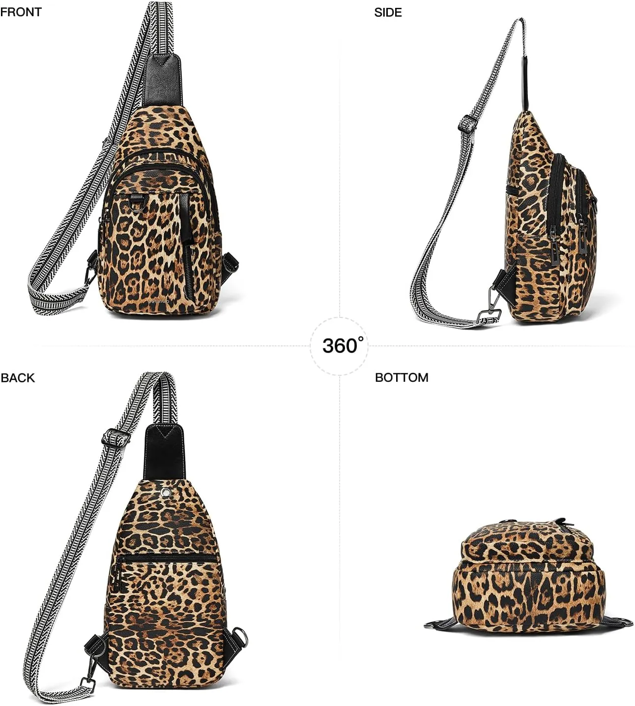 7L Sling Bag for Women Men Leather Small Sling Backpack Daypack Anti Theft Fanny Pack Crossbody Purse Travel