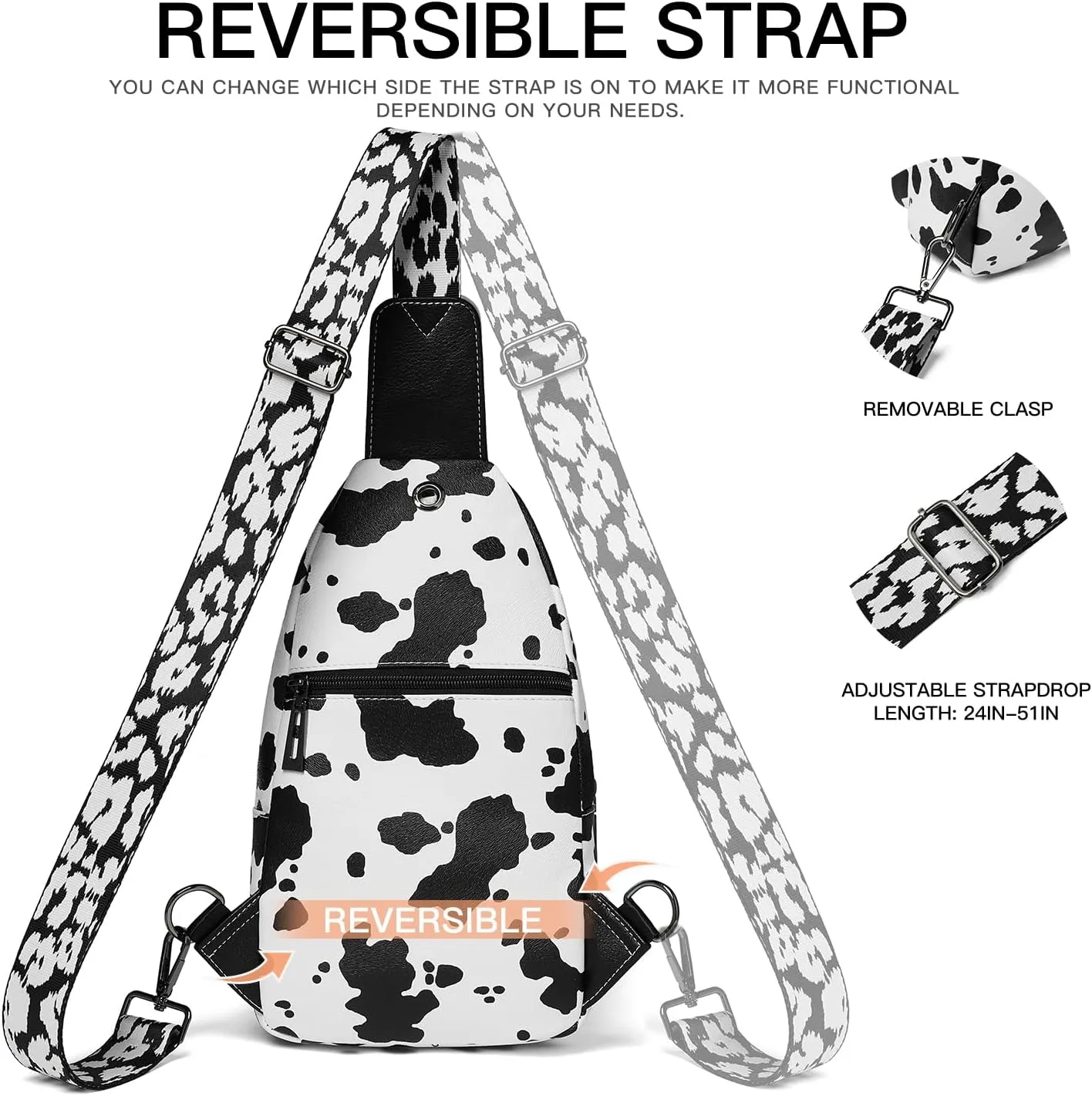 7L Sling Bag for Women Men Leather Small Sling Backpack Daypack Anti Theft Fanny Pack Crossbody Purse Travel
