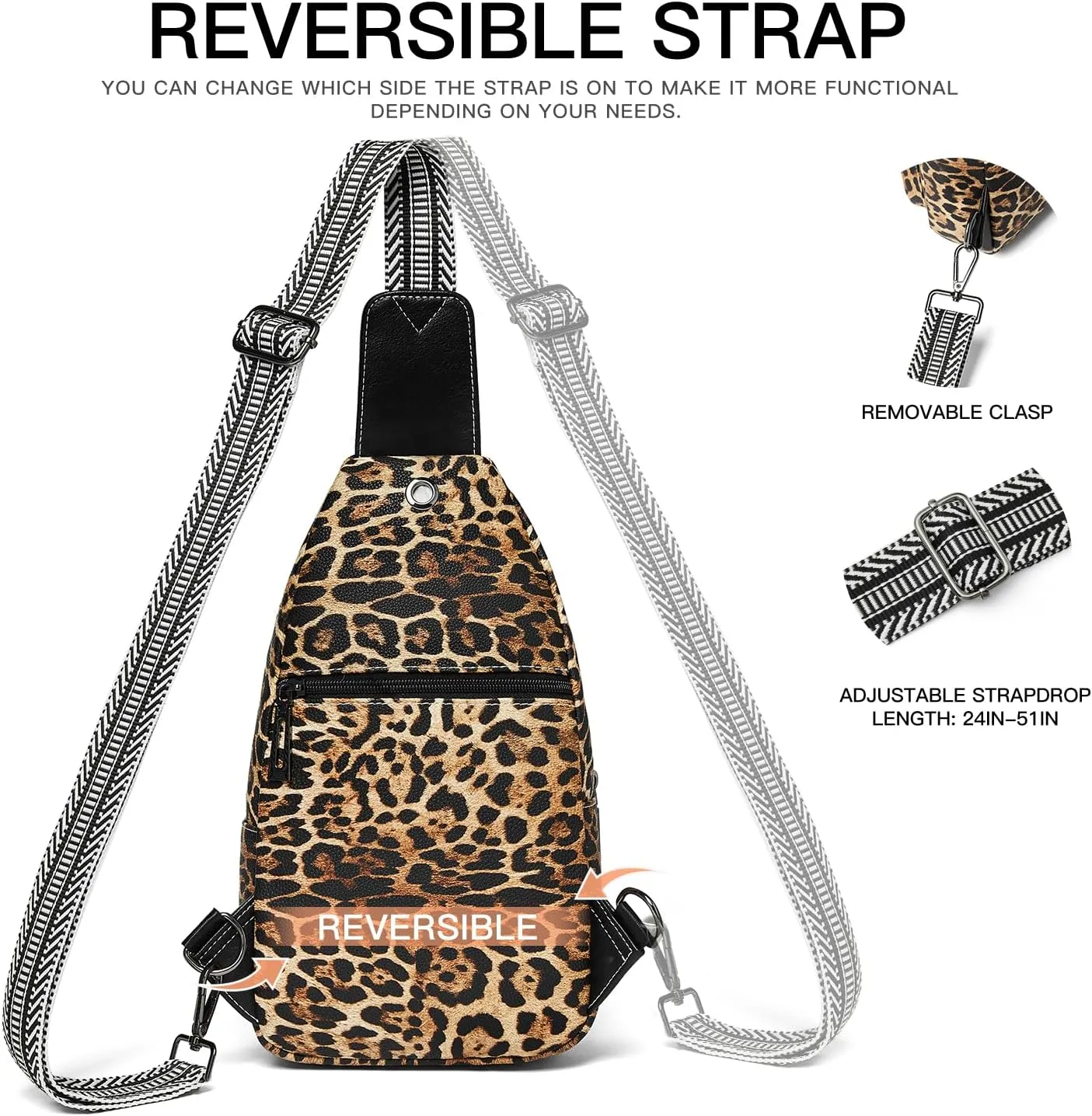 7L Sling Bag for Women Men Leather Small Sling Backpack Daypack Anti Theft Fanny Pack Crossbody Purse Travel