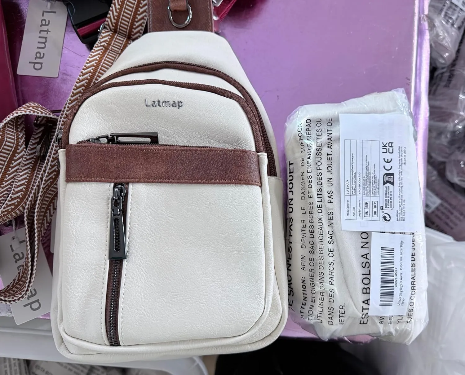 7L Sling Bag for Women Men Leather Small Sling Backpack Daypack Anti Theft Fanny Pack Crossbody Purse Travel