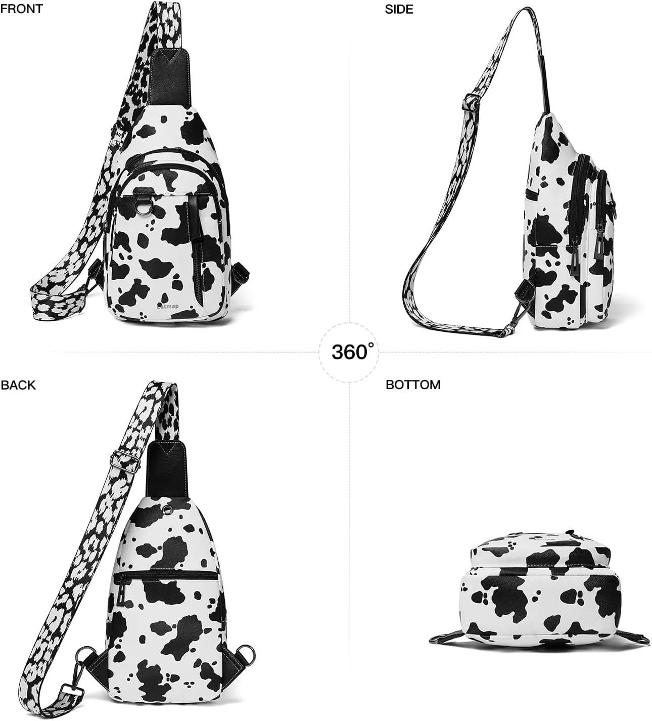7L Sling Bag for Women Men Leather Small Sling Backpack Daypack Anti Theft Fanny Pack Crossbody Purse Travel