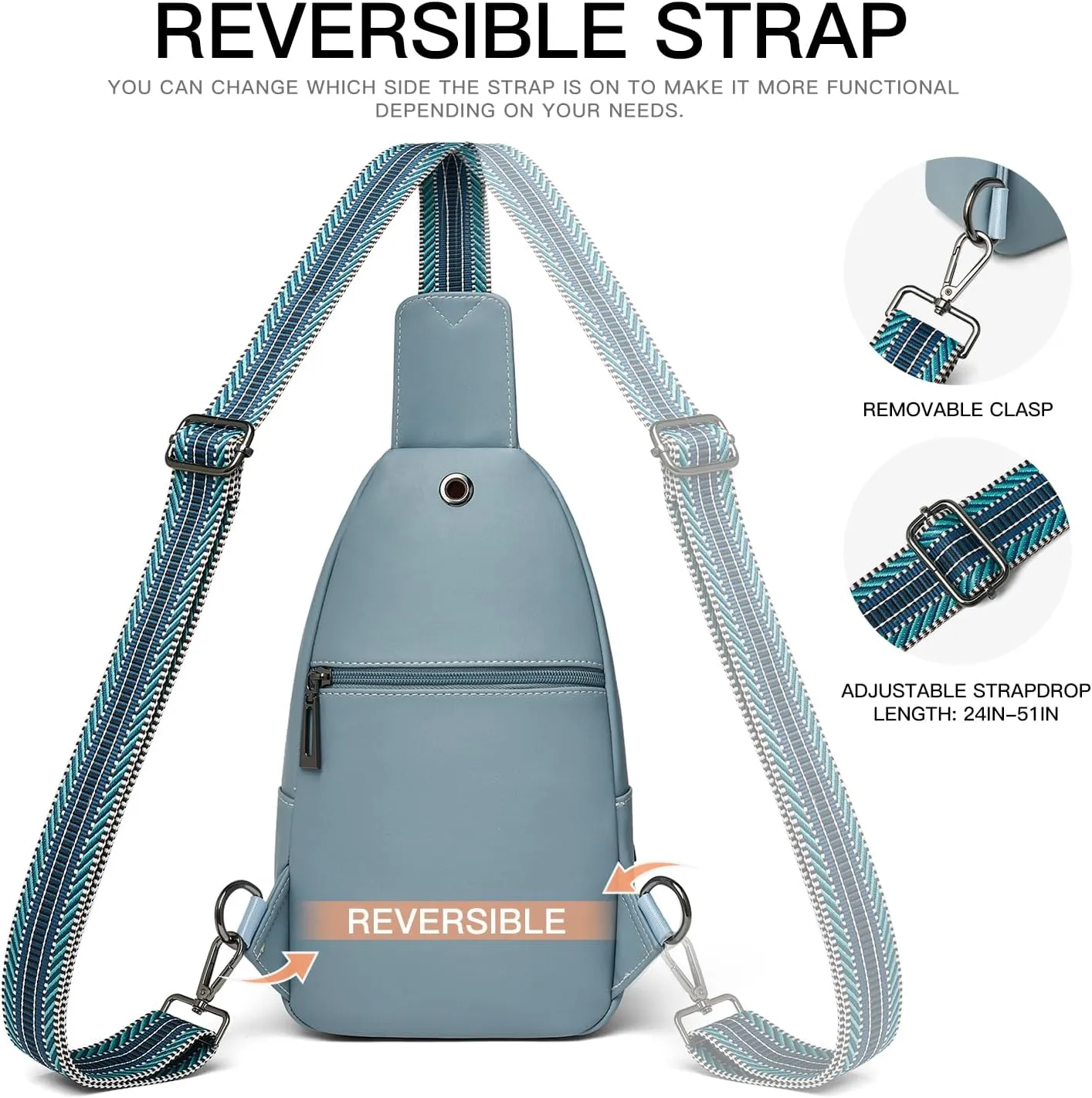 7L Sling Bag for Women Men Leather Small Sling Backpack Daypack Anti Theft Fanny Pack Crossbody Purse Travel