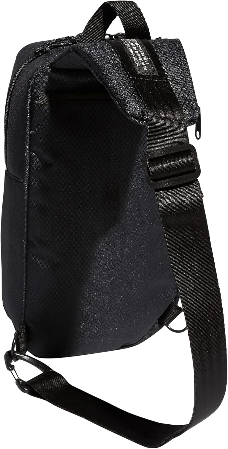 adidas Originals Utility Crossbody Sling Bag with Water Bottle Sleeve, Black, One Size