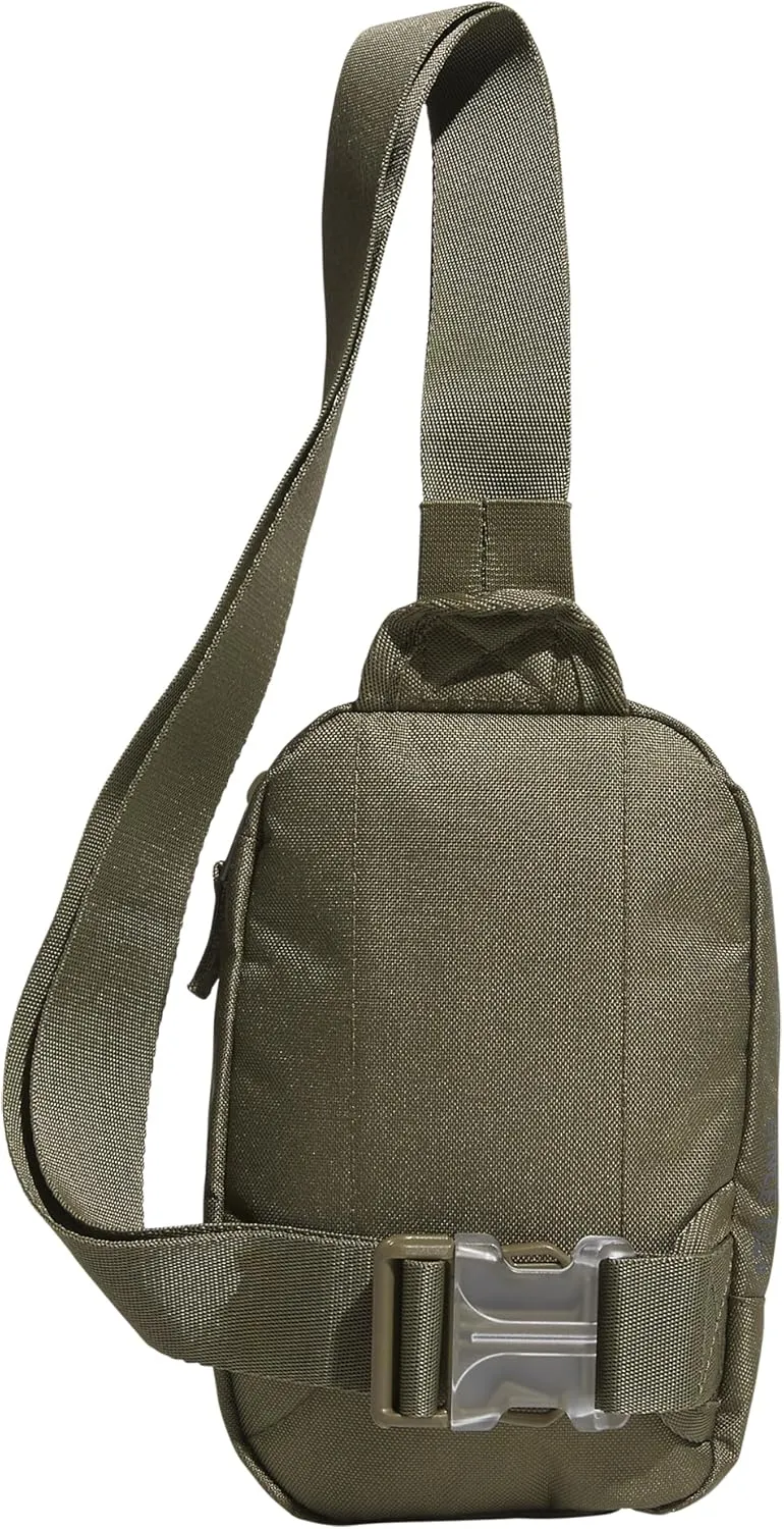 adidas Prime Mini Sling Crossbody Bag, Small Size for Festivals and Travel, Olive Strata Green, OSFA