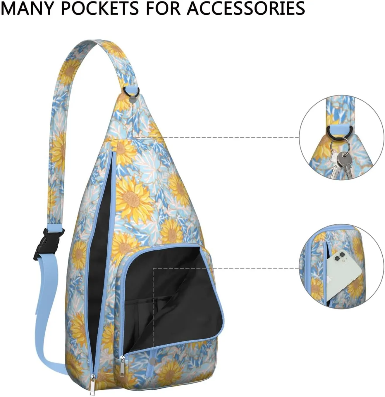 Adjustable Strap Crossbody for Women, Lightweight & Stylish Floral Design