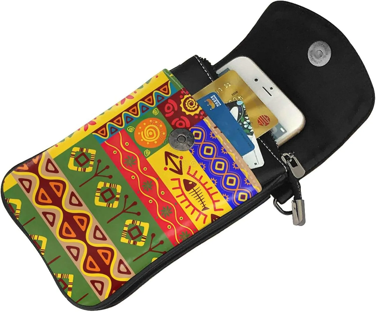 African National Patterns Lightweight Small Crossbody Bags Cell Phone Purses Travel Pouch Shoulder Bag For Women