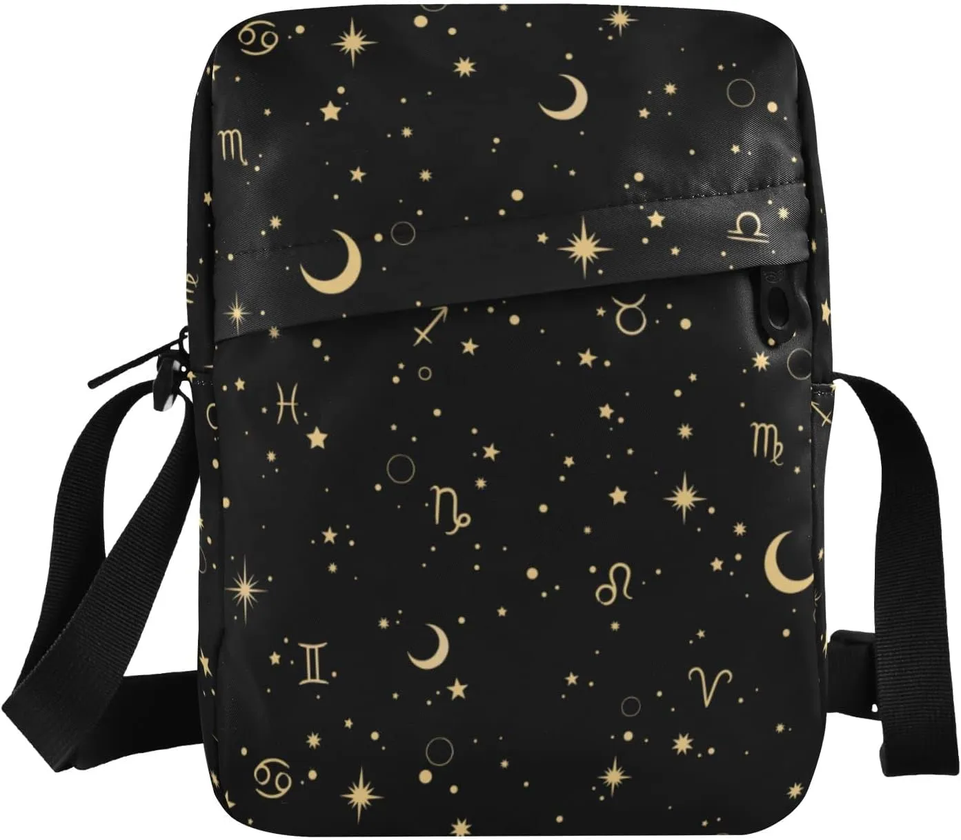ALAZA Moon Star Zodiac Crossbody Bag Small Messenger Bag Shoulder Bag with Zipper for Women Men