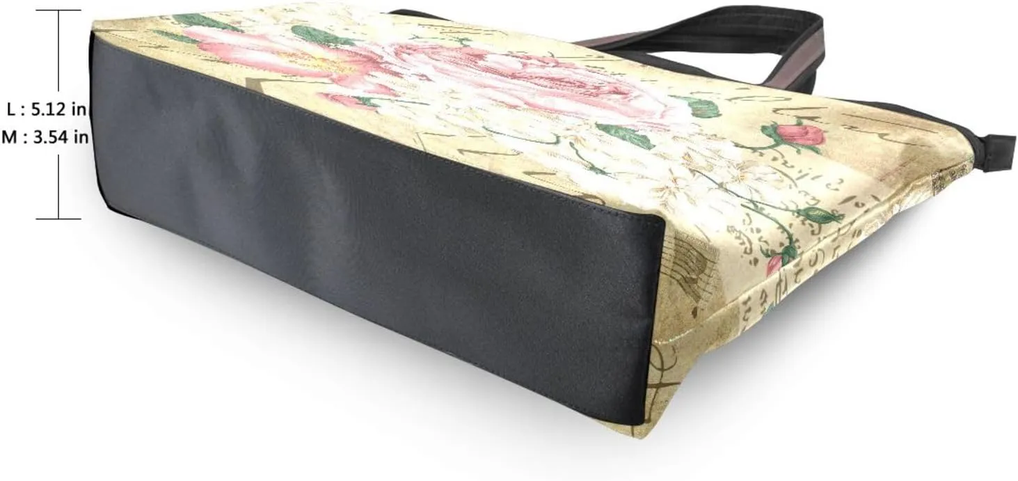 ALAZA Vintage Rose Floral Women Tote Bag Handbag Large Capacity Shoulder Bags
