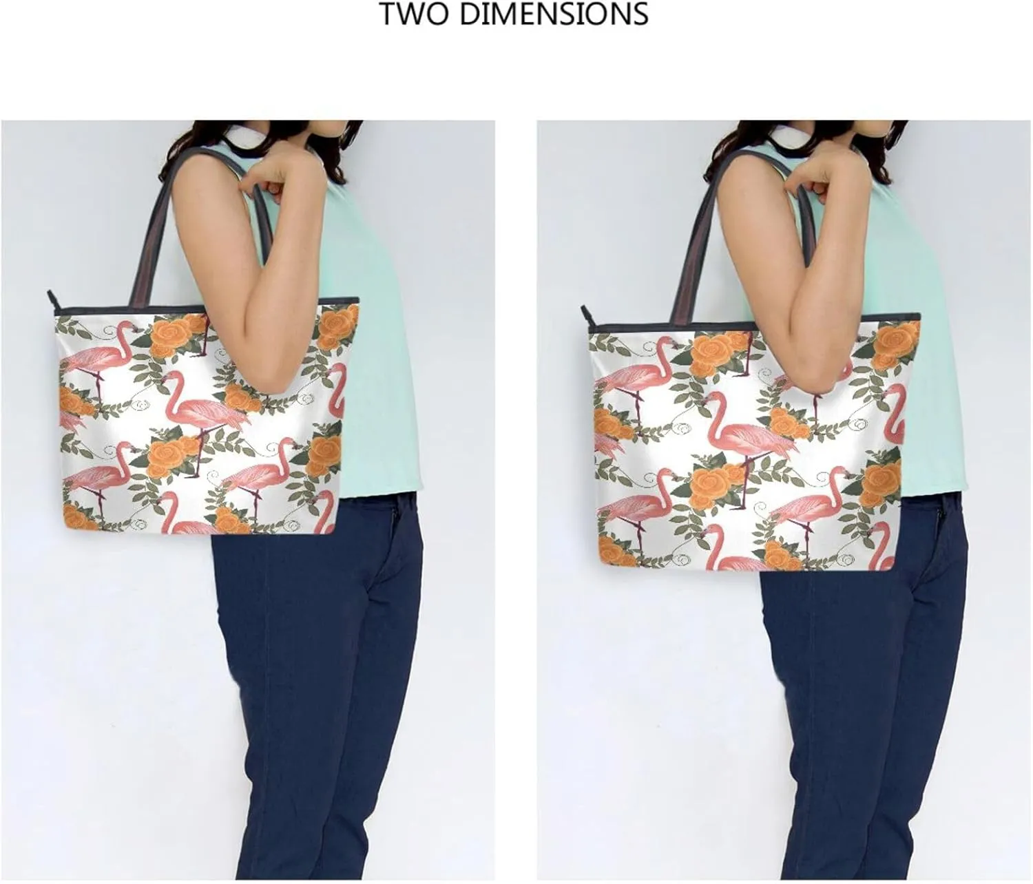 ALAZA Vintage Rose Floral Women Tote Bag Handbag Large Capacity Shoulder Bags