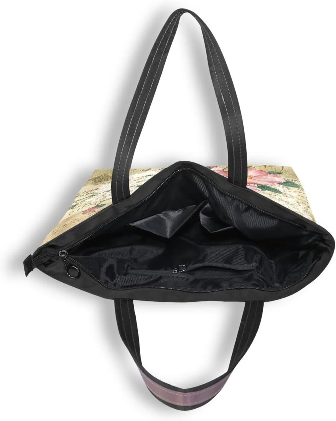 ALAZA Vintage Rose Floral Women Tote Bag Handbag Large Capacity Shoulder Bags
