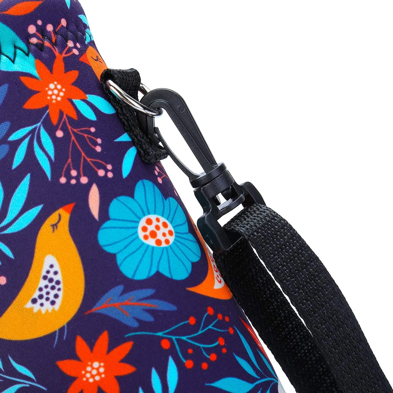 AMARY 750ML Neoprene Water Bottle Carrier Bag with Adjustable Shoulder Strap,Insulated Water Bottle Cover for Stainless Steel/Glass/Plastic Bottles 24OZ (Birds)