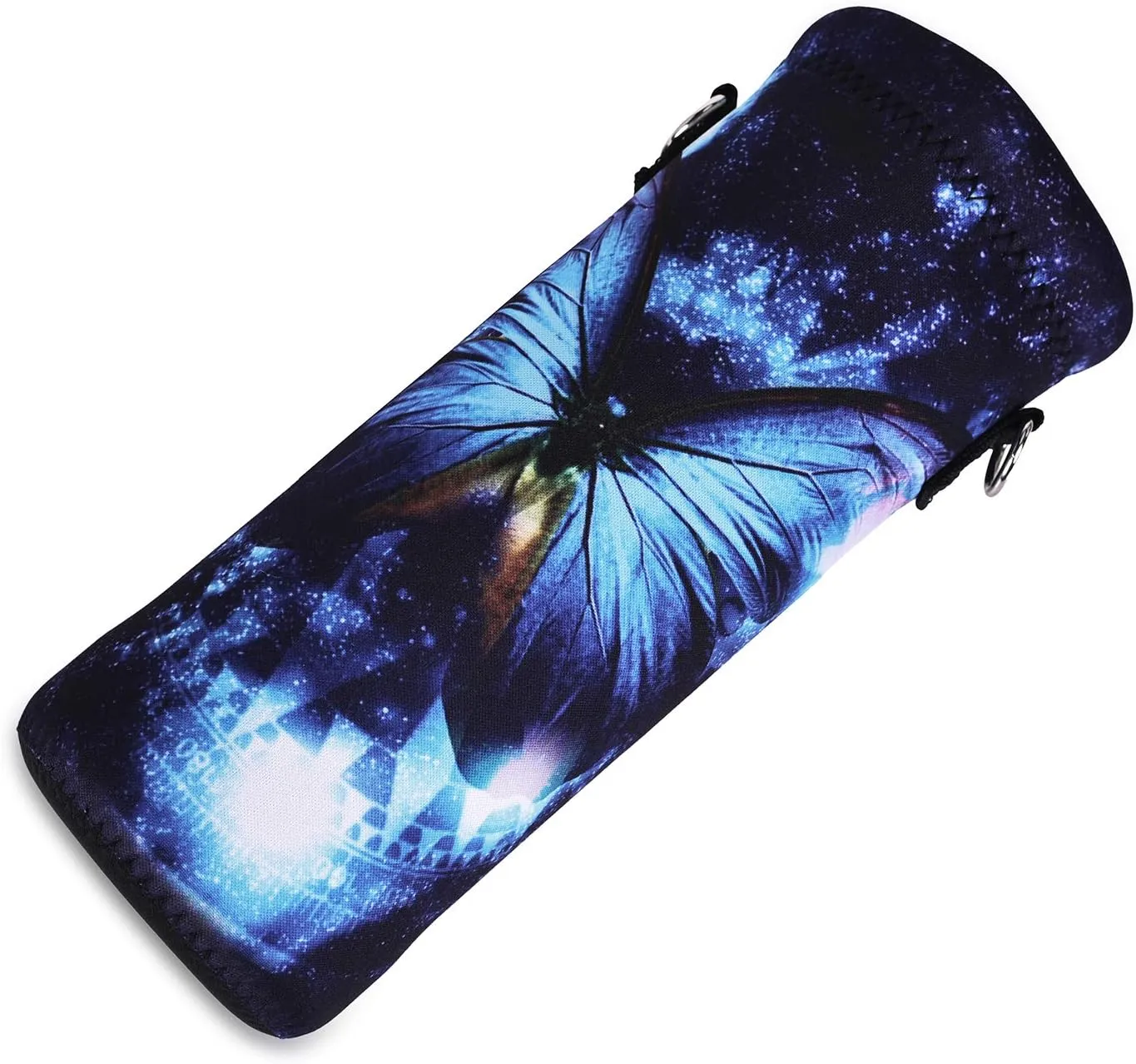 AMARY 750ML Neoprene Water Bottle Carrier Bag with Adjustable Shoulder Strap,Insulated Water Bottle Cover for Stainless Steel/Glass/Plastic Bottles 24OZ (Butterfly-1)