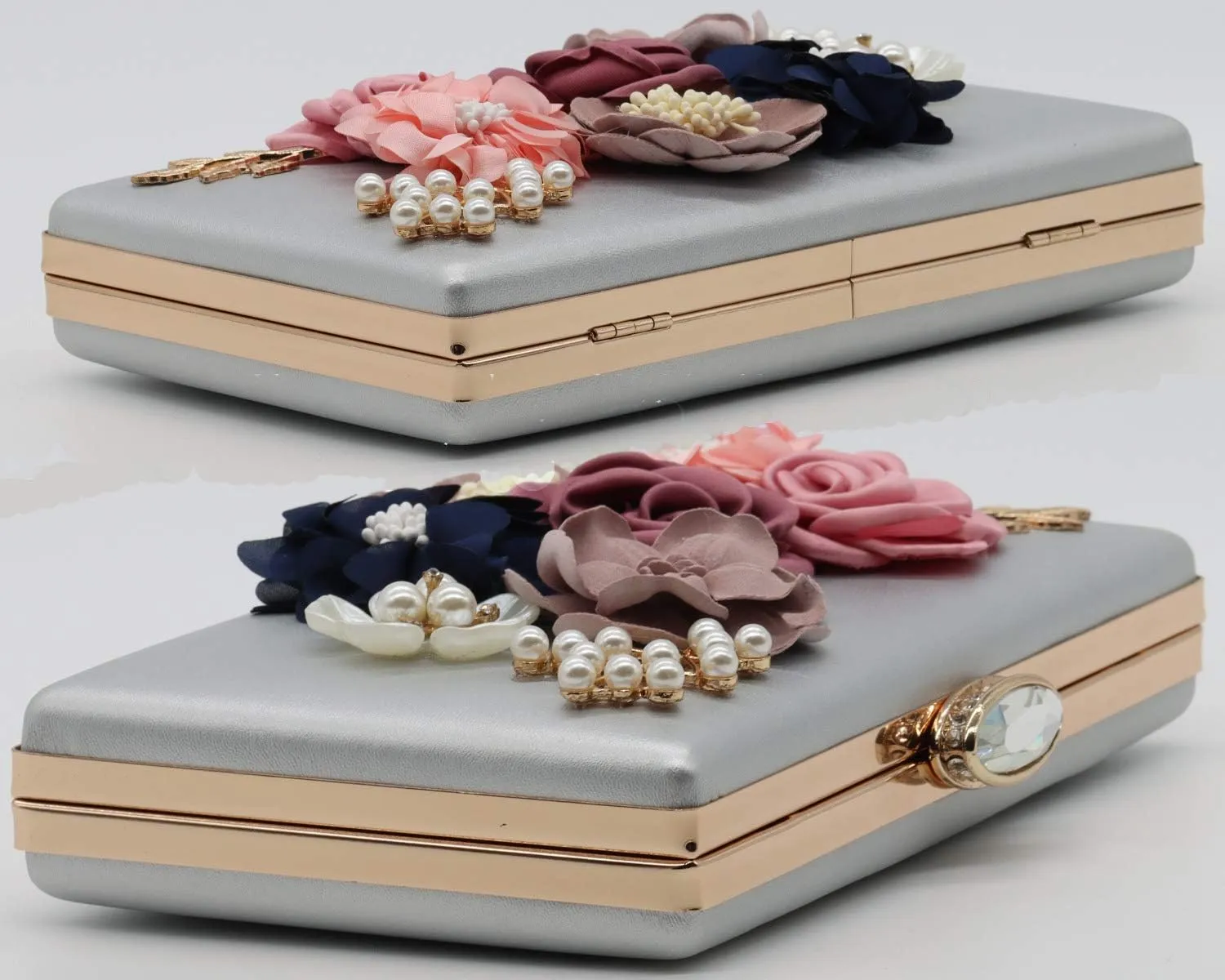 Amaze Flower Clutch Purse for Women Floral Evening Bags for Wedding Bride Formal Party
