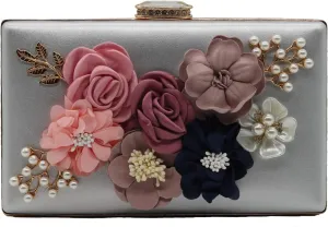 Amaze Flower Clutch Purse for Women Floral Evening Bags for Wedding Bride Formal Party
