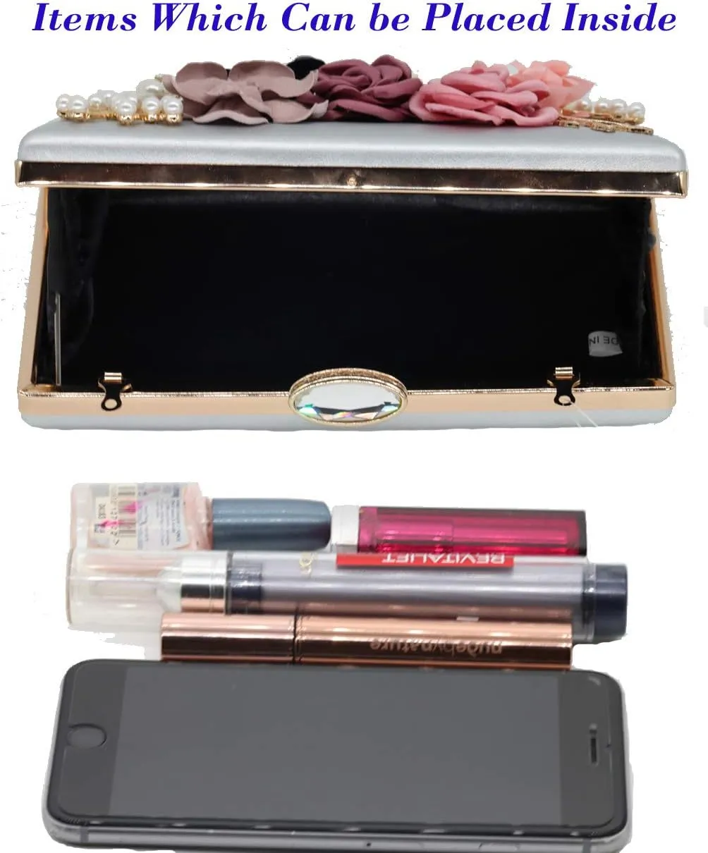 Amaze Flower Clutch Purse for Women Floral Evening Bags for Wedding Bride Formal Party