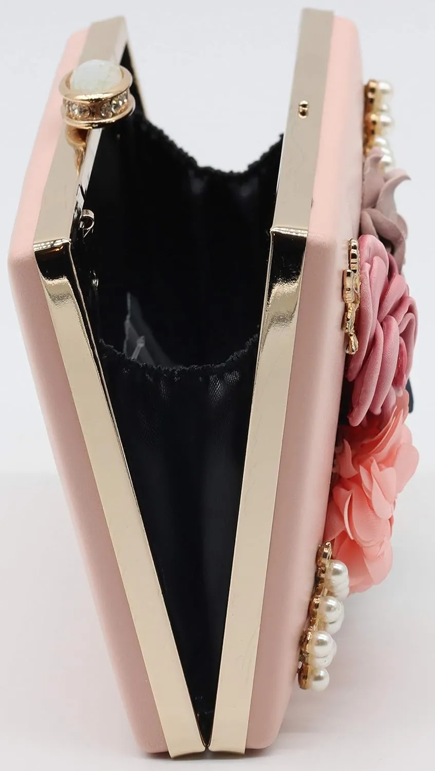 Amaze Flower Clutch Purse for Women Floral Evening Bags for Wedding Bride Formal Party