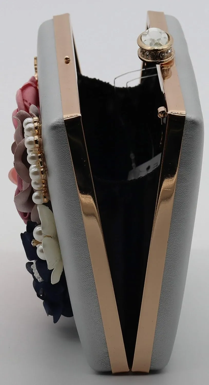 Amaze Flower Clutch Purse for Women Floral Evening Bags for Wedding Bride Formal Party