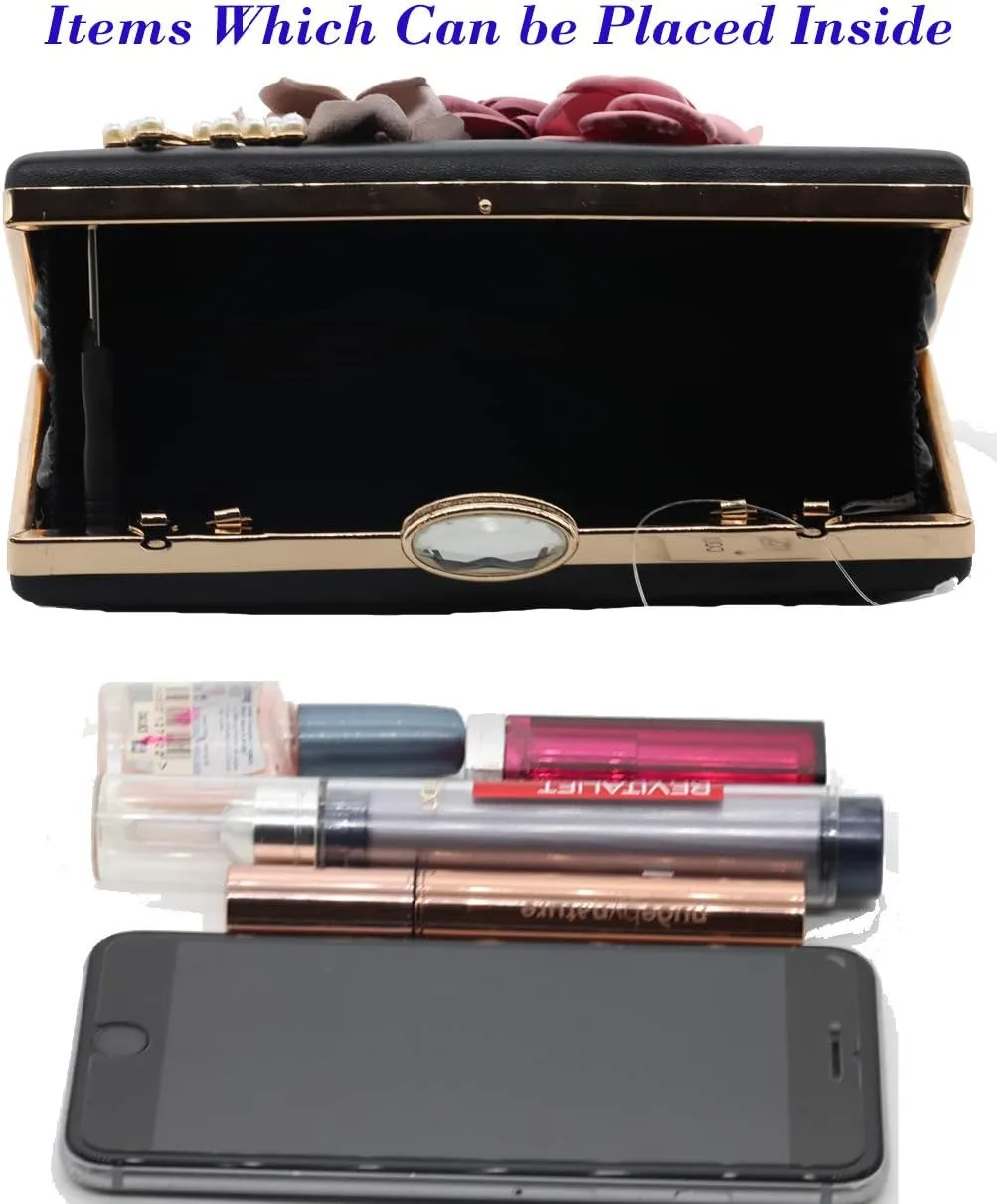 Amaze Flower Clutch Purse for Women Floral Evening Bags for Wedding Bride Formal Party