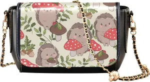 Animal Women Leather Shoulder Bag, Cute Cat Caticorn Kitten Unicorn Crossbody Bags for Women Handbag Chain Strap