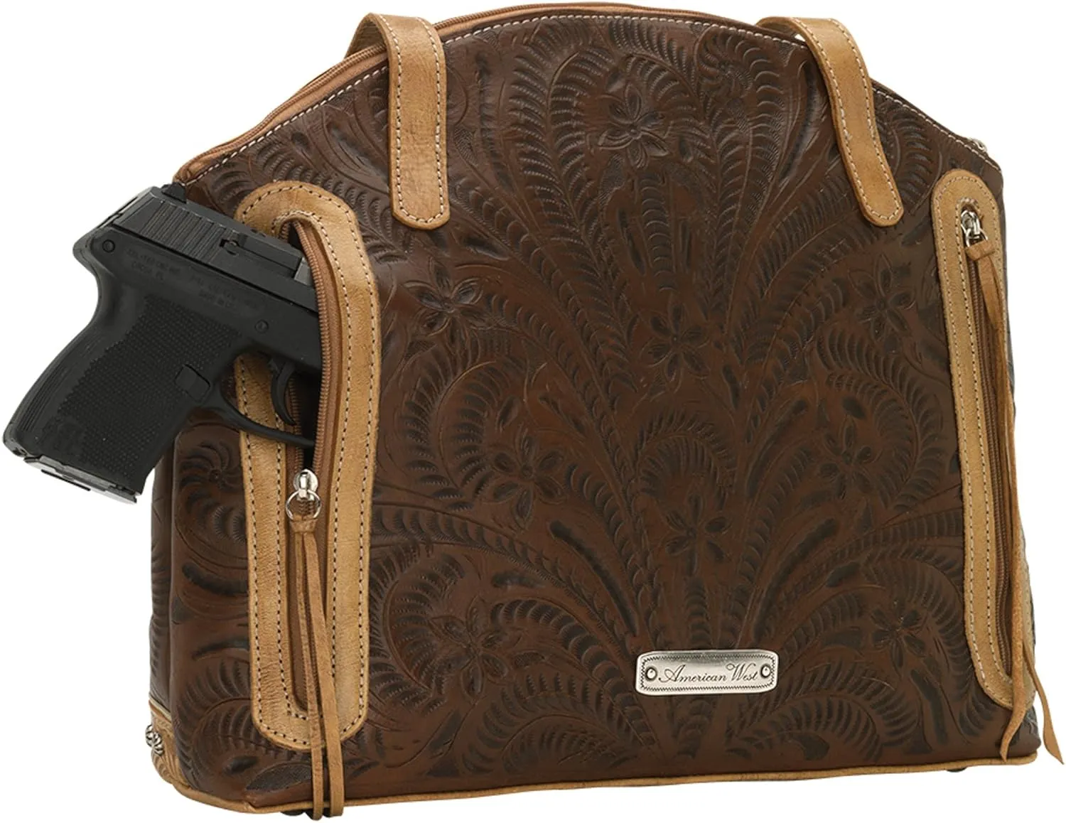 Annie's Secret Half Moon Tote for Women | Leather Lined Ambidextrous Conceal Carry Pocket on Back
