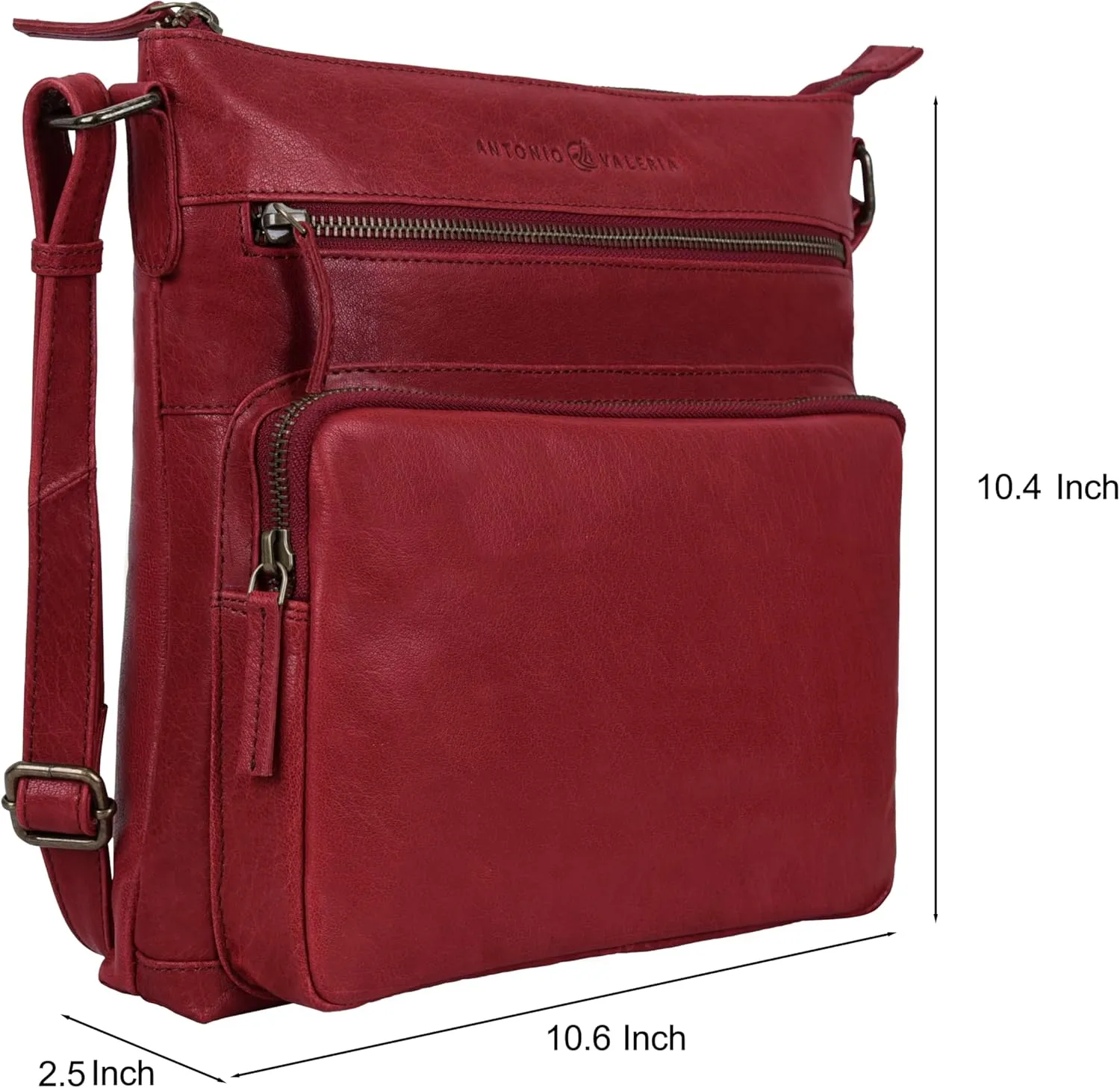 ANTONIO VALERIA Astor Washed Leather Crossbody Bag