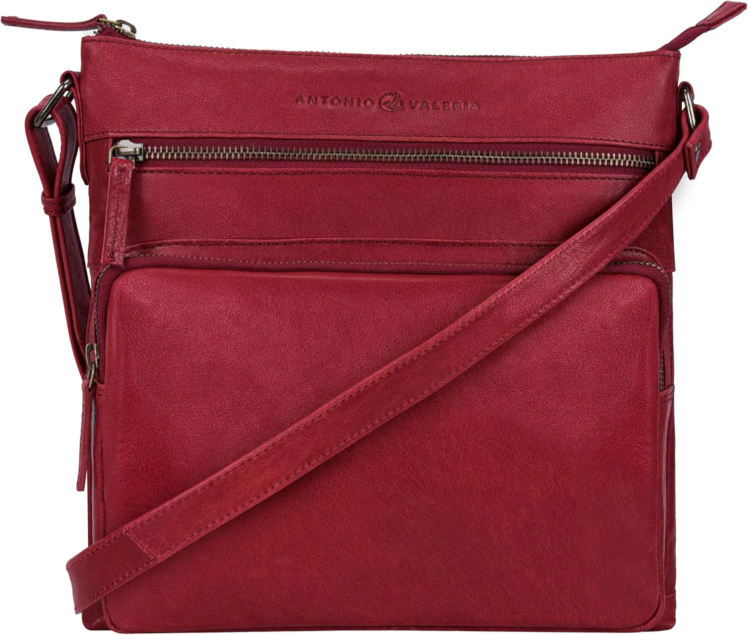 ANTONIO VALERIA Astor Washed Leather Crossbody Bag