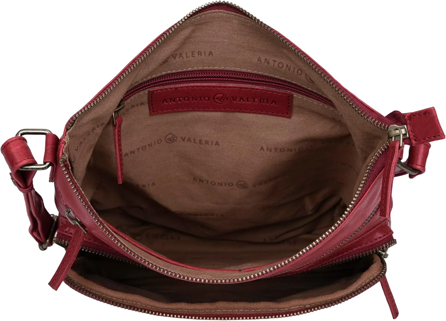 ANTONIO VALERIA Astor Washed Leather Crossbody Bag
