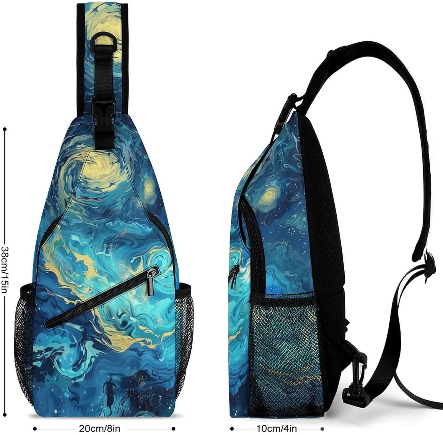 Artsy Painting Sling Backpack Crossbody for Men Women Backpack Casual Gym Travel Chest Shoulder Bag Leisure Sports Outdoor Running Hiking One Size