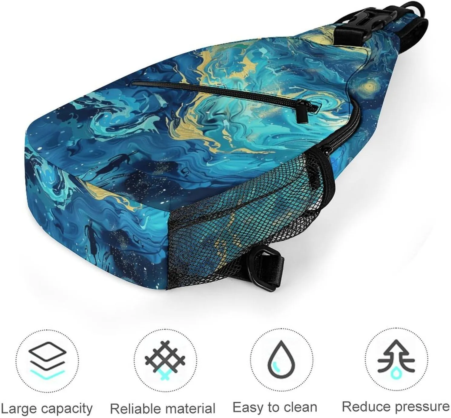 Artsy Painting Sling Backpack Crossbody for Men Women Backpack Casual Gym Travel Chest Shoulder Bag Leisure Sports Outdoor Running Hiking One Size