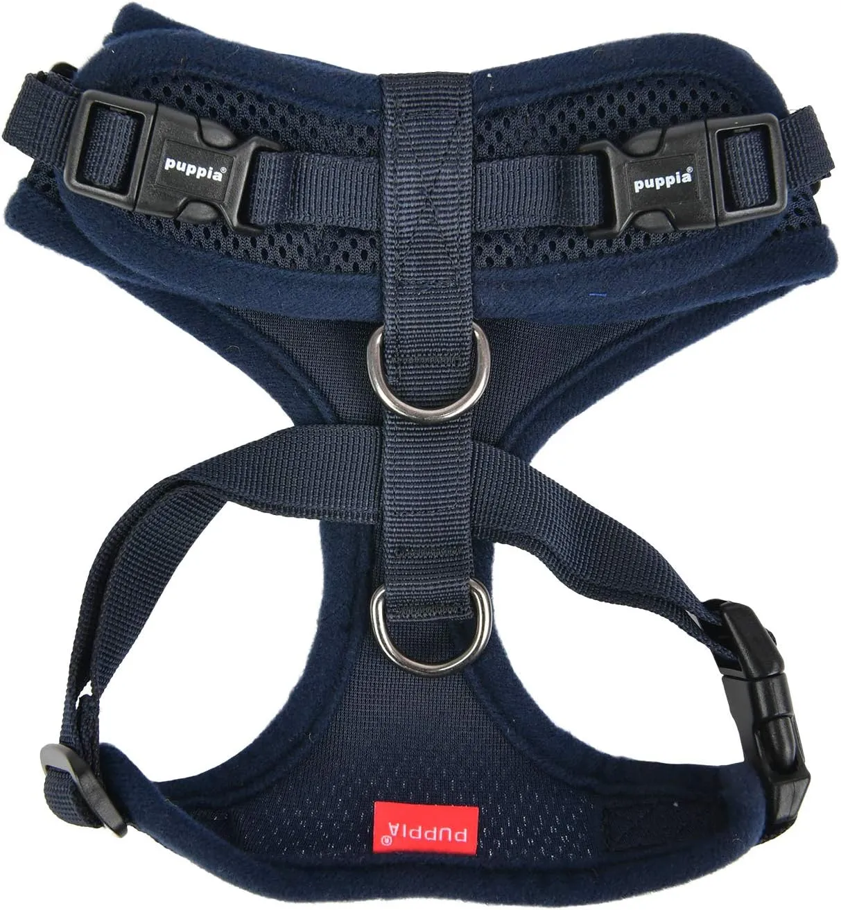 Authentic Puppia RiteFit Harness with Adjustable Neck, Navy, Small