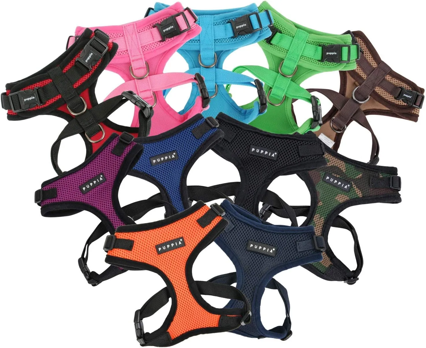 Authentic Puppia RiteFit Harness with Adjustable Neck, Navy, Small