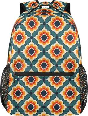 Backpack Abstract Chrysanthemum Pattern Book Bags Laptop Backpacks Lightweight Multipurpose Daypack for Men Women Travel Hiking