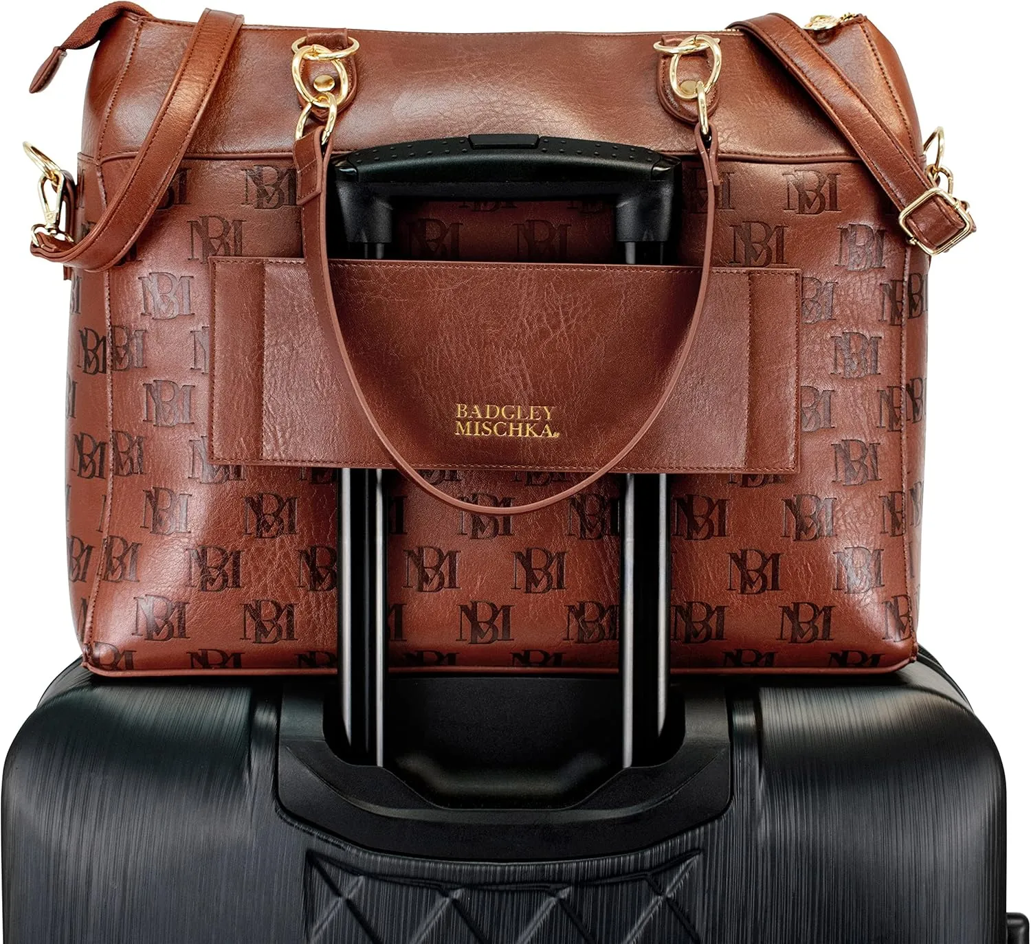 Badgley Mischka Madalyn Vegan Leather Travel Tote Weekender Bag