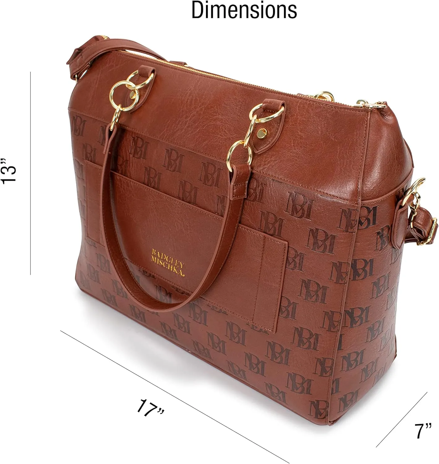 Badgley Mischka Madalyn Vegan Leather Travel Tote Weekender Bag