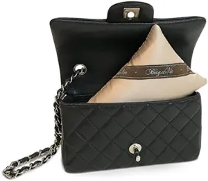 Bag-a-Vie Handbag Shaper Pillow Luxury Handbag & Purse Shaper - [Tres Mini] 7' x 4.5' - Fits Mini Flap and Clutches - Champagne