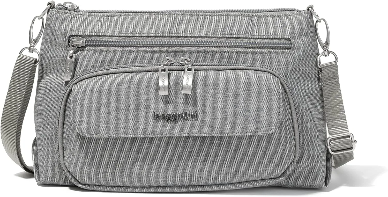 Baggallini Original Everyday 11x 7.5 Crossbody Bags for Women RFID Protected Lightweight Nylon Zippered Travel Purse