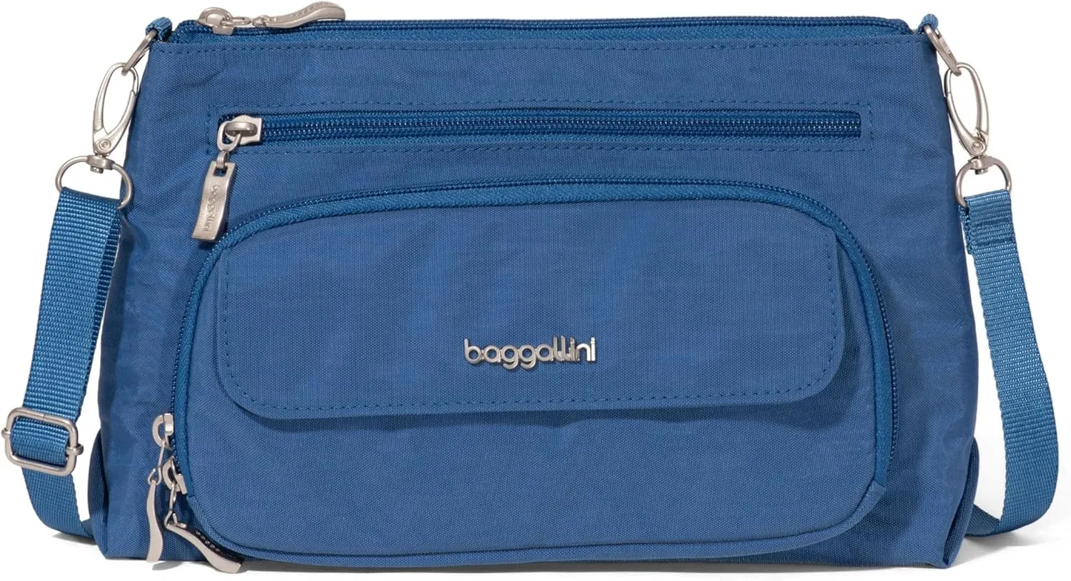 Baggallini Original Everyday 11x 7.5 Crossbody Bags for Women RFID Protected Washable Lightweight Nylon Zippered Travel Purse