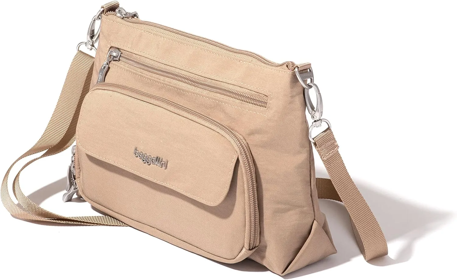 Baggallini Original Everyday 11x 7.5 Crossbody Bags for Women RFID Protected Washable Lightweight Nylon Zippered Travel Purse
