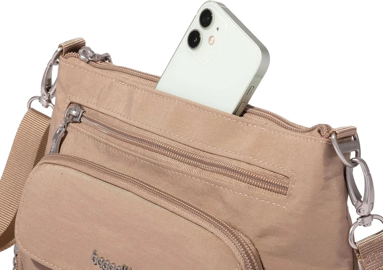 Baggallini Original Everyday 11x 7.5 Crossbody Bags for Women RFID Protected Washable Lightweight Nylon Zippered Travel Purse