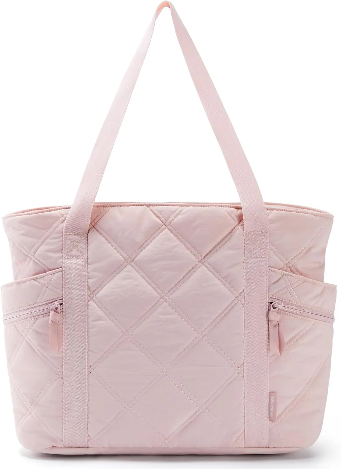 BAGSMART Tote Bag for Women, Puffer Work Tote with Zipper, Travel Essentials Quilted Nurse Travel Hospital Bag