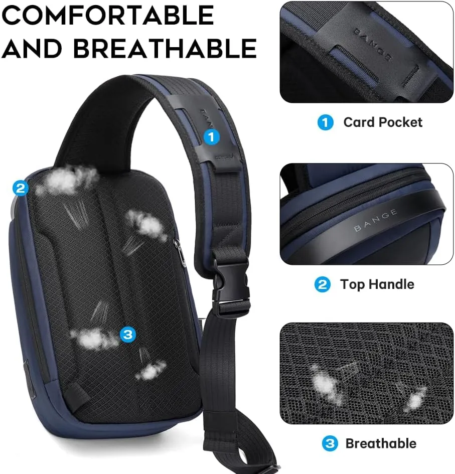 BANGE Man Sling Bag,Mens Sling Bags Crossbody